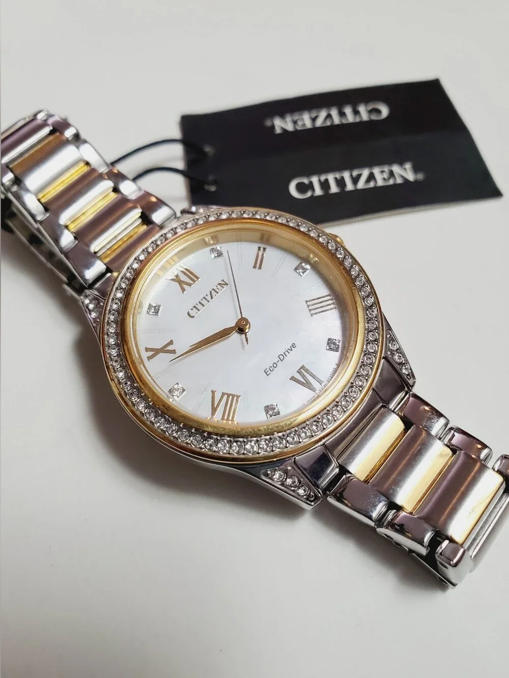 Citizen Women's Eco-Drive Silhouette Stainless Steel Two-tone Crystal 34mm Watch